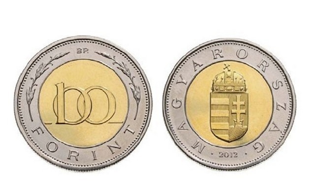 100 Ft-os, hátoldalán: Magyarország címere