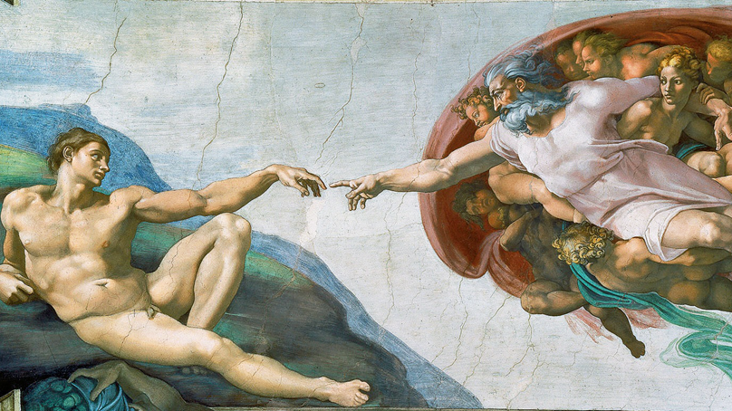 A Vatikánban található Sixtus-kápolna mennyezetfreskójának része, mely Michelangelo remekműve, a világ egyik legismertebb alkotása és az 540 m²-es területével legnagyobb egybefüggő freskója.