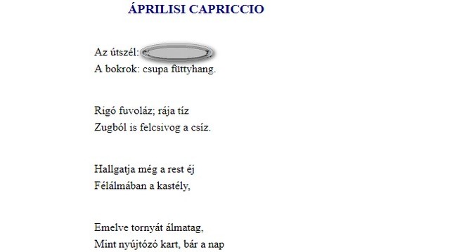 Milyen az útszél Tóth Árpád Áprilisi capriccio című versében?