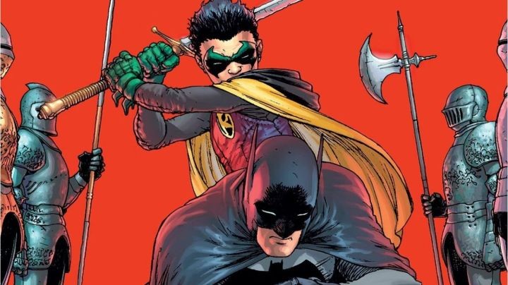 A képen látható Robin (Damien) milyen kapcsolatban áll Batmannel?